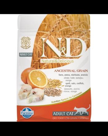 FARMINA N&amp;D Adult Cat Low Grain cod și portocale 5 kg