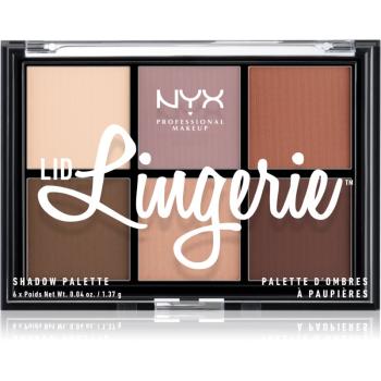 NYX Professional Makeup Lid Lingerie paletă cu 6 farduri în degrade culoare 01 Lingerie Shadow Palette 6 x 1.37 g