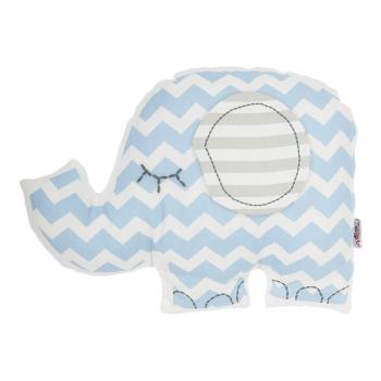 Pernă din amestec de bumbac pentru copii Mike & Co. NEW YORK Pillow Toy Elephant, 34 x 24 cm, albastru