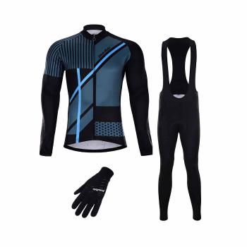 
                 HOLOKOLO Mega set de ciclism - TRACE BLUE WINTER - negru/albastru 
            