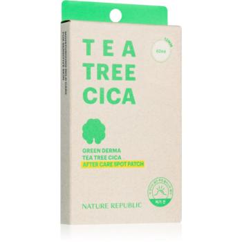 NATURE REPUBLIC Green Derma Tea Tree Cica After Care Spot Patch tratament local pentru piele uscata si iritata in urma tratamentului antiacneic 60 buc