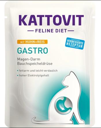 KATTOVIT Feline Diet Gastro hrana umeda dietetica pentru pisici cu afectiuni gastrointestinale, pui si orez 85 g