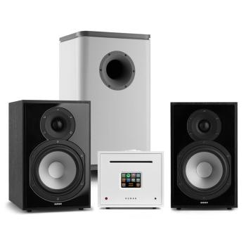 Numan Unison Reference 802 Edition, sistem stereo, amplificator, boxe, negru / alb