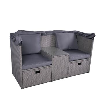 Set mobilier de grădină gri din ratan artificial pentru 2 persoane Saint-Tropez – Garden Pleasure