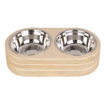 Set 2 boluri din metal pe structură din lemn deschis PT LIVING Pet, lățime 15,6 cm