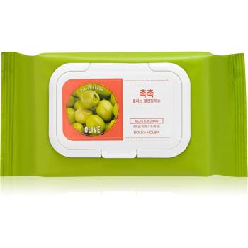 Holika Holika Daily Fresh Olive șervețele demachiante, pentru un machiaj persistent și rezistent la apă 60 buc