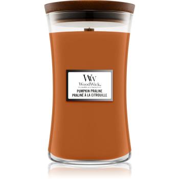 Woodwick Pumpkin Praline lumânare parfumată cu fitil din lemn 610 g