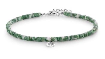 Rebel&Rose Brățară verde pentru picior cu margele Anklet The Green Deal RR-AK007-S 19,5 - 21,5 cm - XS