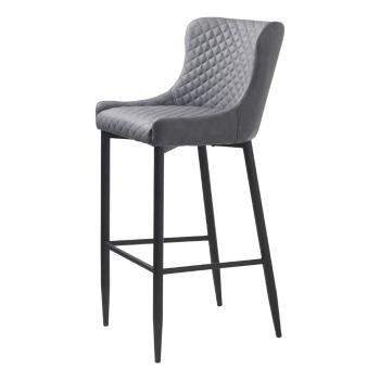 Scaun de bar gri din imitație de piele (înălțime șezut 77 cm) Ottowa – Unique Furniture