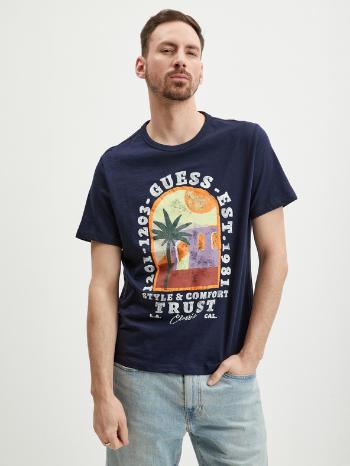 Guess Palm Window Tricou Albastru