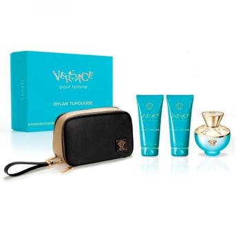 Versace Dylan Turquoise - EDT 100 ml + loțiune de corp 100 ml + gel de duș 100 ml + pungă cosmetică