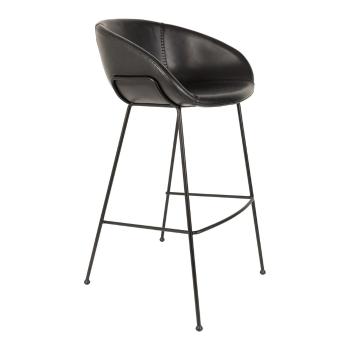 Set 2 scaune bar Zuiver Feston, înălțime scaun 76 cm, negru