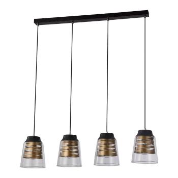 Lustră neagră cu abajur din sticlă 15.5x84 cm Fresno – Candellux Lighting