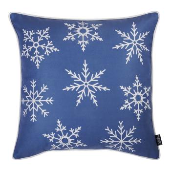 Față de pernă cu model de Crăciun Mike & Co. NEW YORK Honey Snowflakes, 45 x 45 cm, albastru