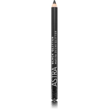 Astra Make-up Black Glitter creion de ochi, cu sclipici in creion culoare Deep Black 1,1 g