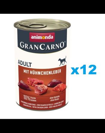 ANIMONDA Gran Carno Adult with Chicken liver 12x400 g Set hrana caine, cu ficat de pui