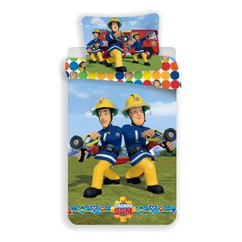 Lenjerie de pat din bumbac pentru copii Pompier Sam colours, 140 x 200 cm, 70 x 90 cm
