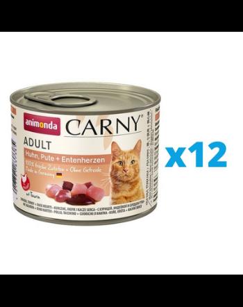 ANIMONDA Carny Adult Set conserve pisici, cu inimi de pui, curcan si rata12 x 200 g