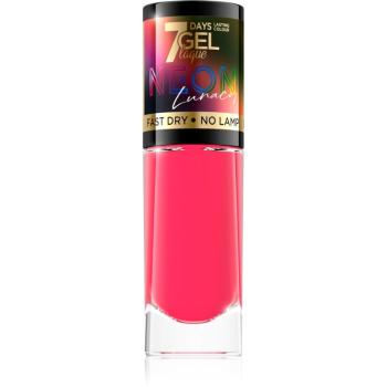 Eveline Cosmetics 7 Days Gel Laque Neon Lunacy lac de unghii cu stralucire neon culoare 82 8 ml