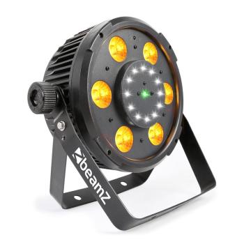 Beamz BX100 PAR, reflector LED, 6x6 W, 4-v-1-RGBW-LED-uri, 12x LED-uri strobe, laser RG
