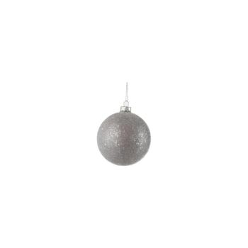 Set 6 globuri din sticlă pentru Crăciun J-Line Bauble, ø 8 cm, argintiu