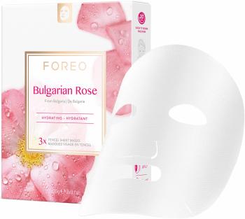 Foreo Mască de față hidratantă pentru piele uscată și obosită Bulgarian Rose (Hydrating Sheet Mask) 3 x 20 g