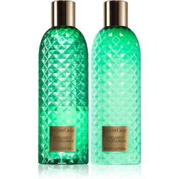 Vivian Gray Gemstone Bergamot & Lemongras set cadou pentru corp 2x300 ml