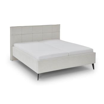 Pat matrimonial bej cu spațiu de depozitare cu somieră 200x200 cm Paulo – Meise Möbel