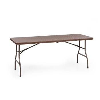 Blumfeldt Burgos, masă pliabilă pentru familie, ratan, 178 x 73 cm, spațiu pentru 6 pers., maro