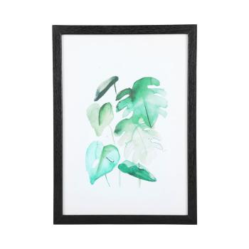 Tablou cu ramă neagră PT LIVING Monstera, 20 x 30 cm