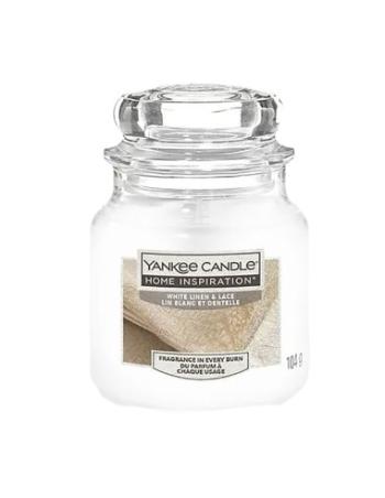 Yankee Candle Lumânare parfumată Home Inspiration mică White Linen & Lace 104 g