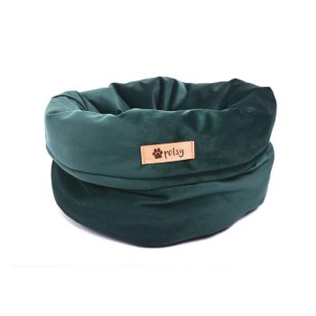 Pătuț pentru animale de companie, din catifea, verde închis ø 40 cm Basket Royal - Petsy