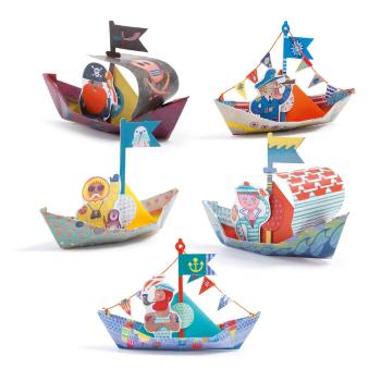 Set origami din hârtie impermeabilă cu accesorii Djeco Boats