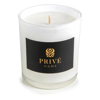 Lumânare parfumată albă Privé Home Tobacco & Leather, timp de ardere 60 h