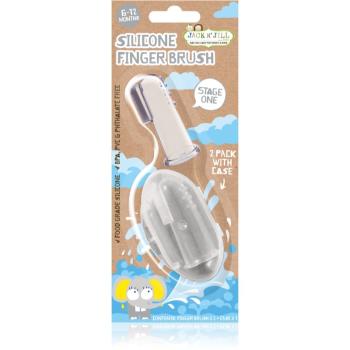 Jack N’ Jill Silicone periuta de dinti pentru deget pentru copii fin 6 - 18 luni 2 buc