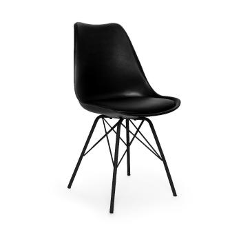 Set 2 scaune cu picioare din metal loomi.design Eco, negru