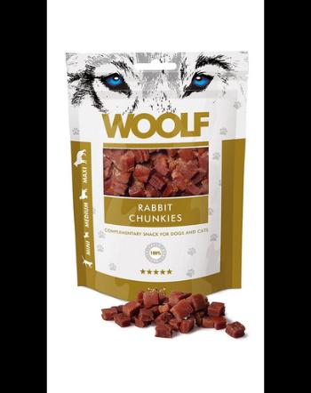 WOOLF Rabbit Chunkies 100g recompensa pisici si caini, bucati iepure