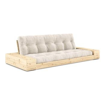 Canapea albă extensibilă cu tapițerie din catifea reiată  244 cm Base – Karup Design