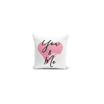 Față de pernă cu amestec din bumbac Minimalist Cushion Covers You & Me Heart, 45 x 45 cm