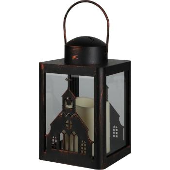 Felinar cu LED Church negru, 10 x 16 cm