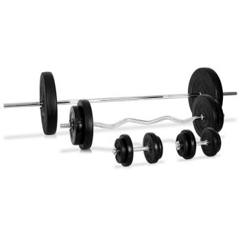 KLARFIT Set de gantere, 4 x bare gantere, 14 x greutate, 97,5 kg