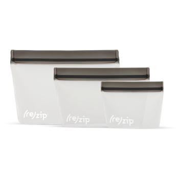 Set de 3 pungi pentru alimente (re)zip Essential, gri