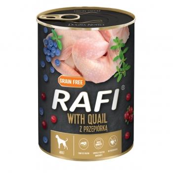 RAFI by Dolina Noteci, Prepeliță, conservă hrană umedă câini, (în aspic), 400g