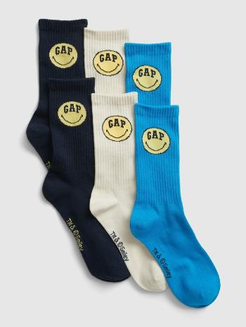 GAP Gap & Smiley® Set de 3 perechi de șosete Negru Albastru