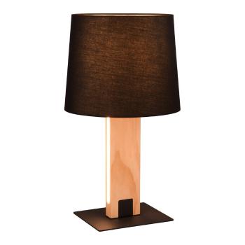 Veioză neagră/în culoare naturală LED cu abajur textil (înălțime 50 cm) Rahul – Trio