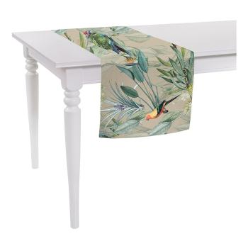 Napron Mike & Co. NEW YORK Jungle Birds, 140 x 40 cm, bej-verde