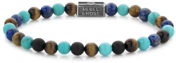 Rebel&Rose Brățară din mărgele Mix Turquoise 925 RR-6S006-S 17,5 cm - M