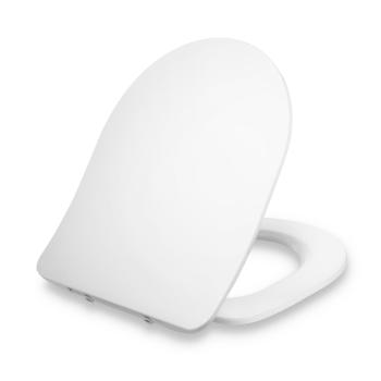 Blumfeldt Aliano, scaun de toaletă, în formă de D, pliabil automat, antibacterian, alb