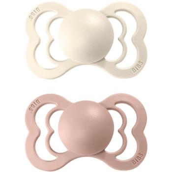 BIBS Supreme Silicone Size 1: 0+ months suzetă Ivory / Blush 2 buc