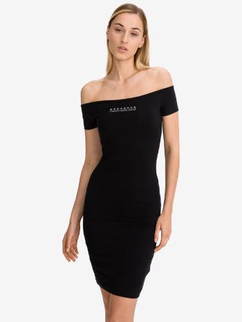 Calvin Klein Jeans Stretch Off-Shoulder Rochie Negru